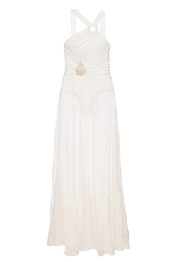 VESTIDO LONGO CONCHA OFF WHITE