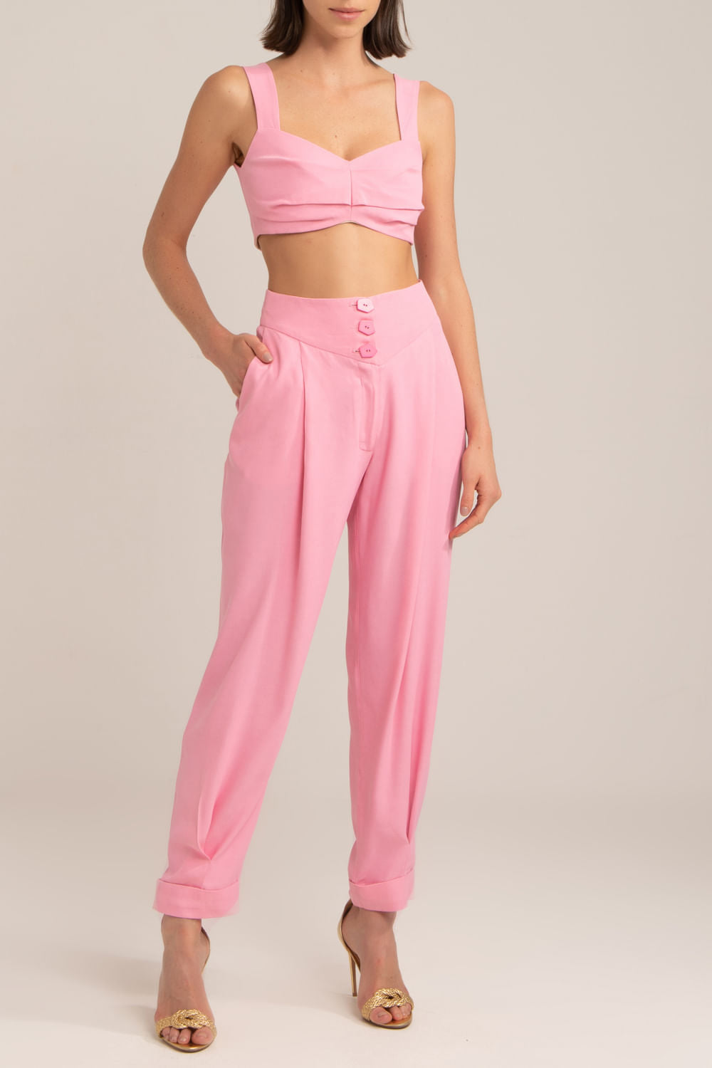 Calça crepe 80´s rosa