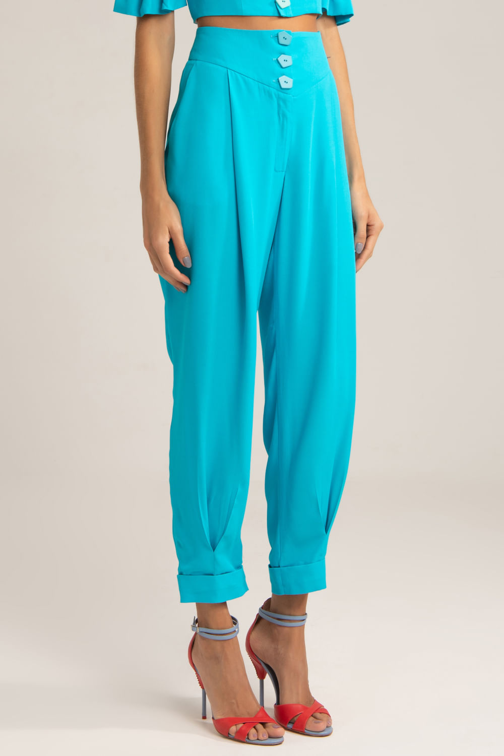 CALÇA CREPE 80´S AZUL
