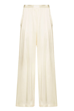 Calça ampla cetim slip off white