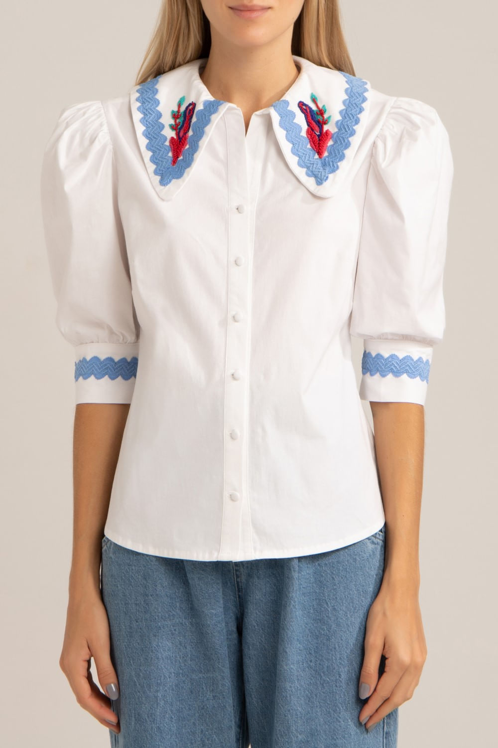 CAMISA TRICOLINE RETRÔ OFF WHITE
