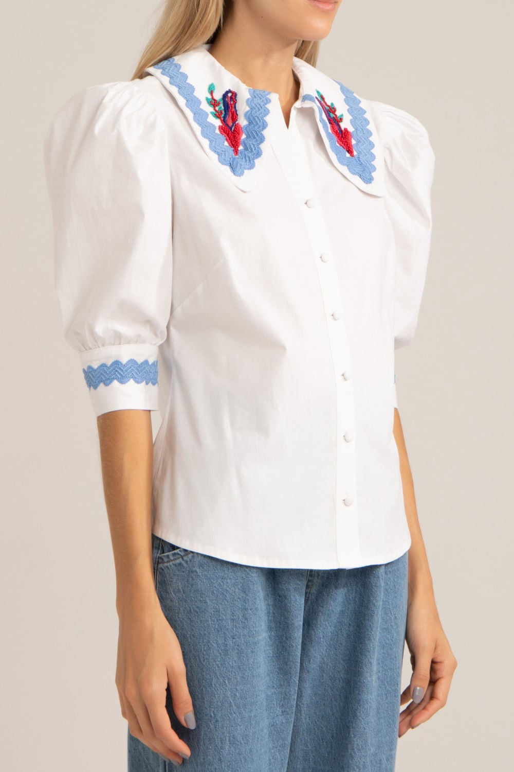 CAMISA TRICOLINE RETRÔ OFF WHITE