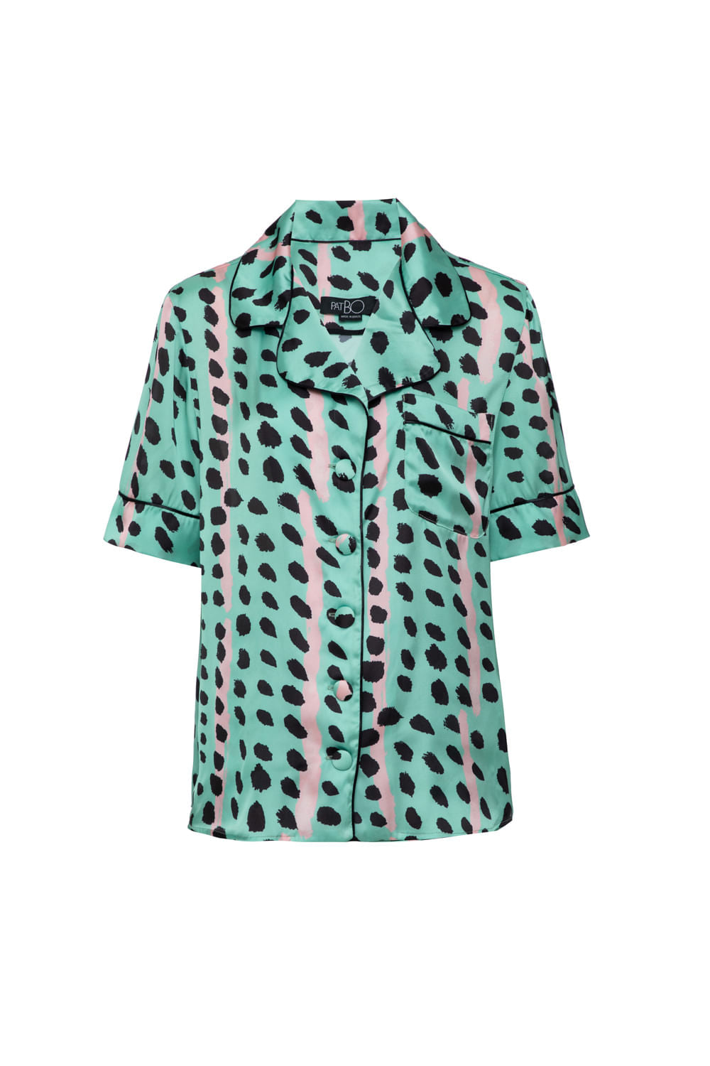 Pijama curto dots stripes verde