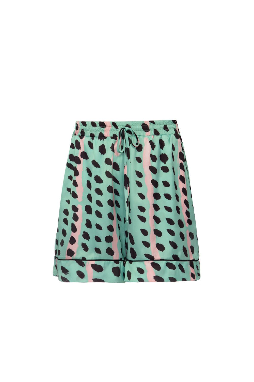 Pijama curto dots stripes verde