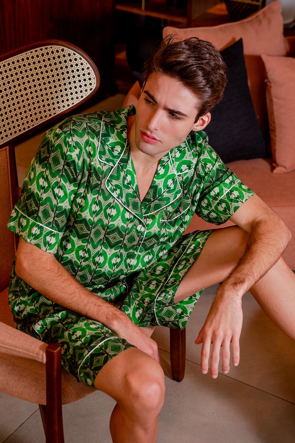 Pijama curto maranta verde