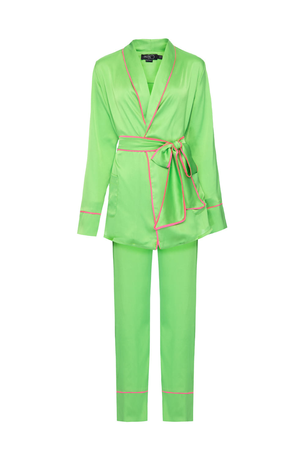 Pijama longo kimono mari saad verde