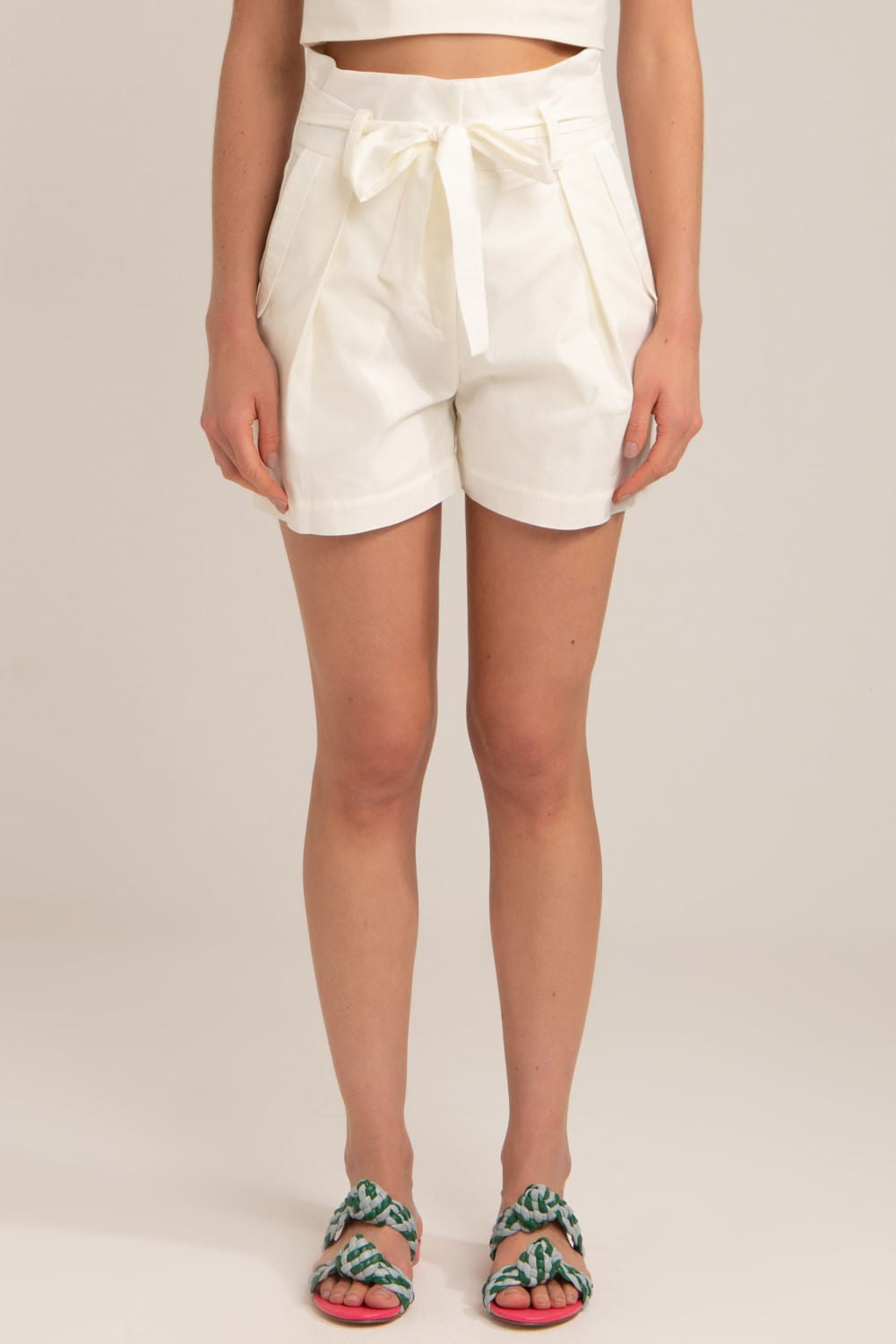 Short clochard tricoline retrô off white