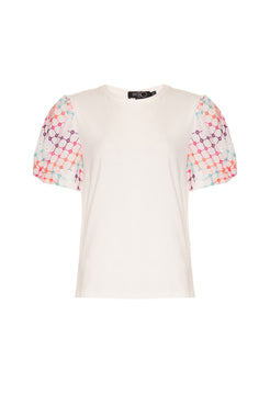 T-shirt bordada off white