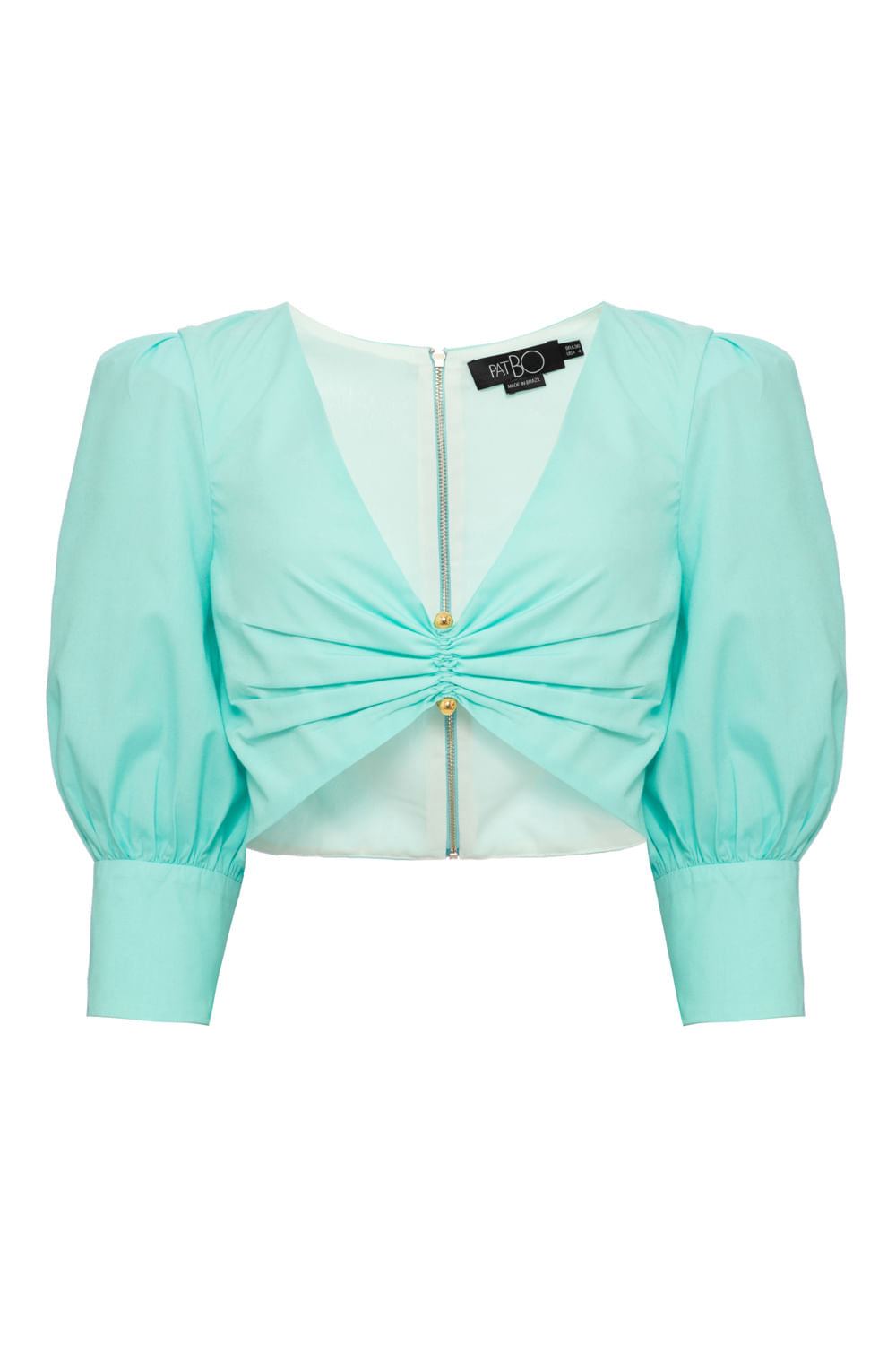 TOP CROPPED TRICOLINE RETRÔ AZUL CLARO