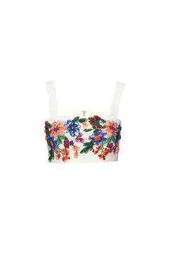Top bordado disco off white