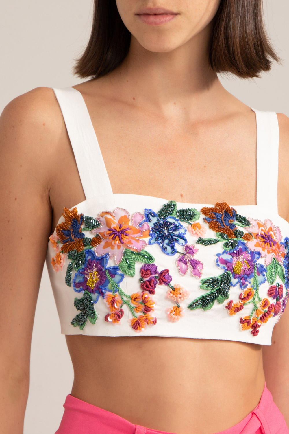 TOP BORDADO DISCO OFF WHITE