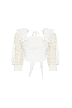Top cropped estruturado laise branco