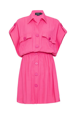 Vestido curto lastéx disco rosa
