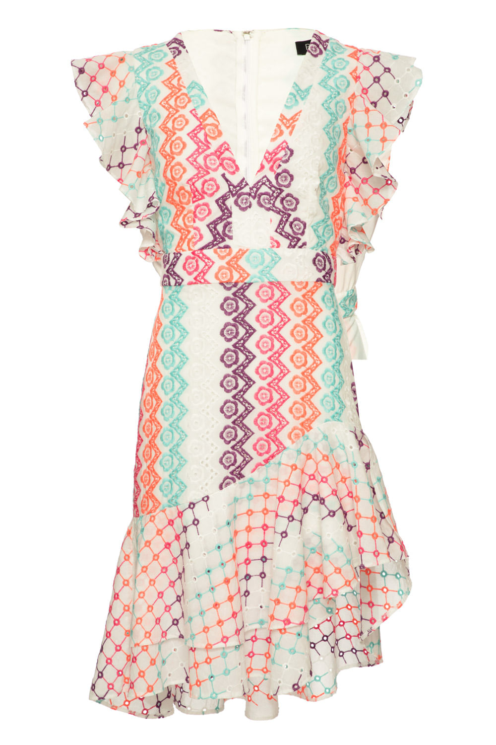 VESTIDO CURTO BABADO LAISE MULTICOR