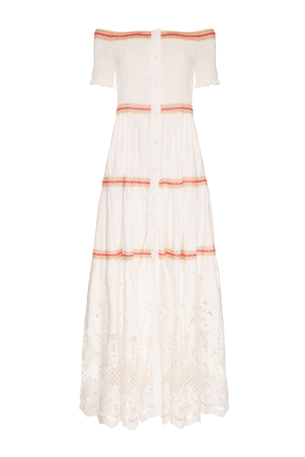 VESTIDO LONGO LAISE BARRADA OFF WHITE