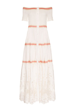 VESTIDO LONGO LAISE BARRADA OFF WHITE