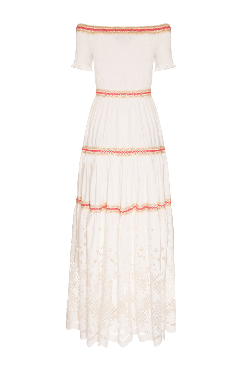 VESTIDO LONGO LAISE BARRADA OFF WHITE