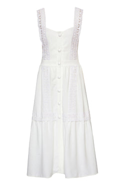 Vestido mídi botões minimal off white