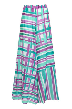 Calça ampla xadrez riviera roxo