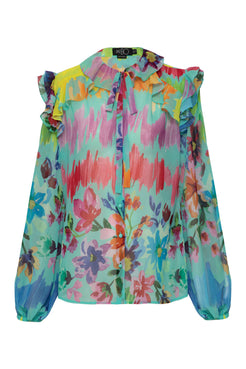 Camisa flower bloom azul