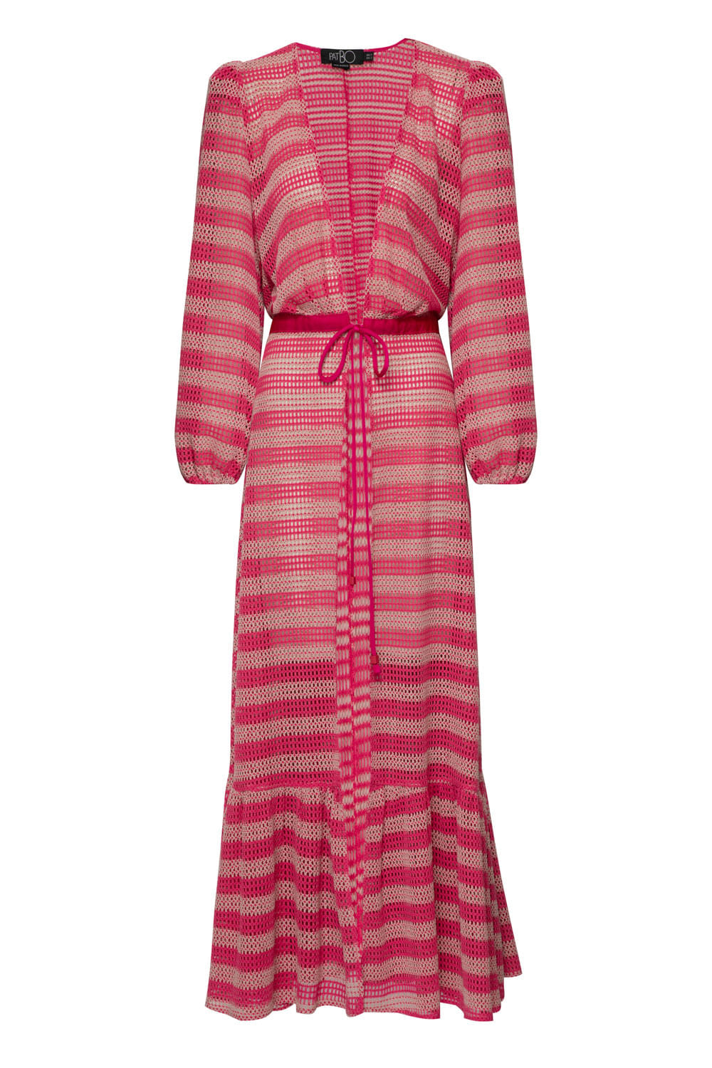 SAÍDA DE PRAIA LONGA TELA STRIPES PINK