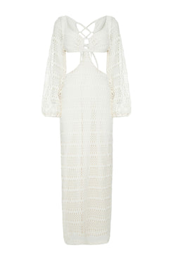 VESTIDO LONGO ARGOLA TELA NEON VIBES OFF WHITE