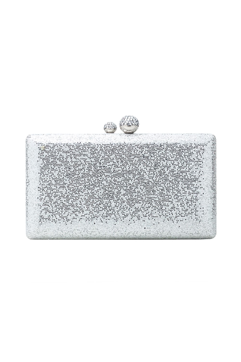 BOLSA CLUTCH BRILHO RETANGULAR PRATA