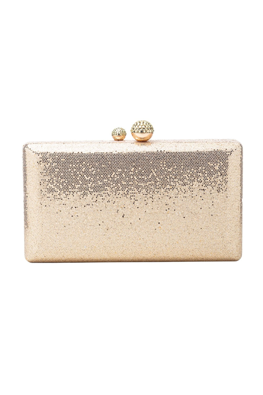 Bolsa clutch brilho retangular ouro claro