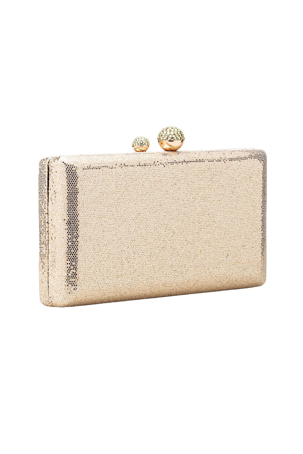 Bolsa clutch brilho retangular ouro claro