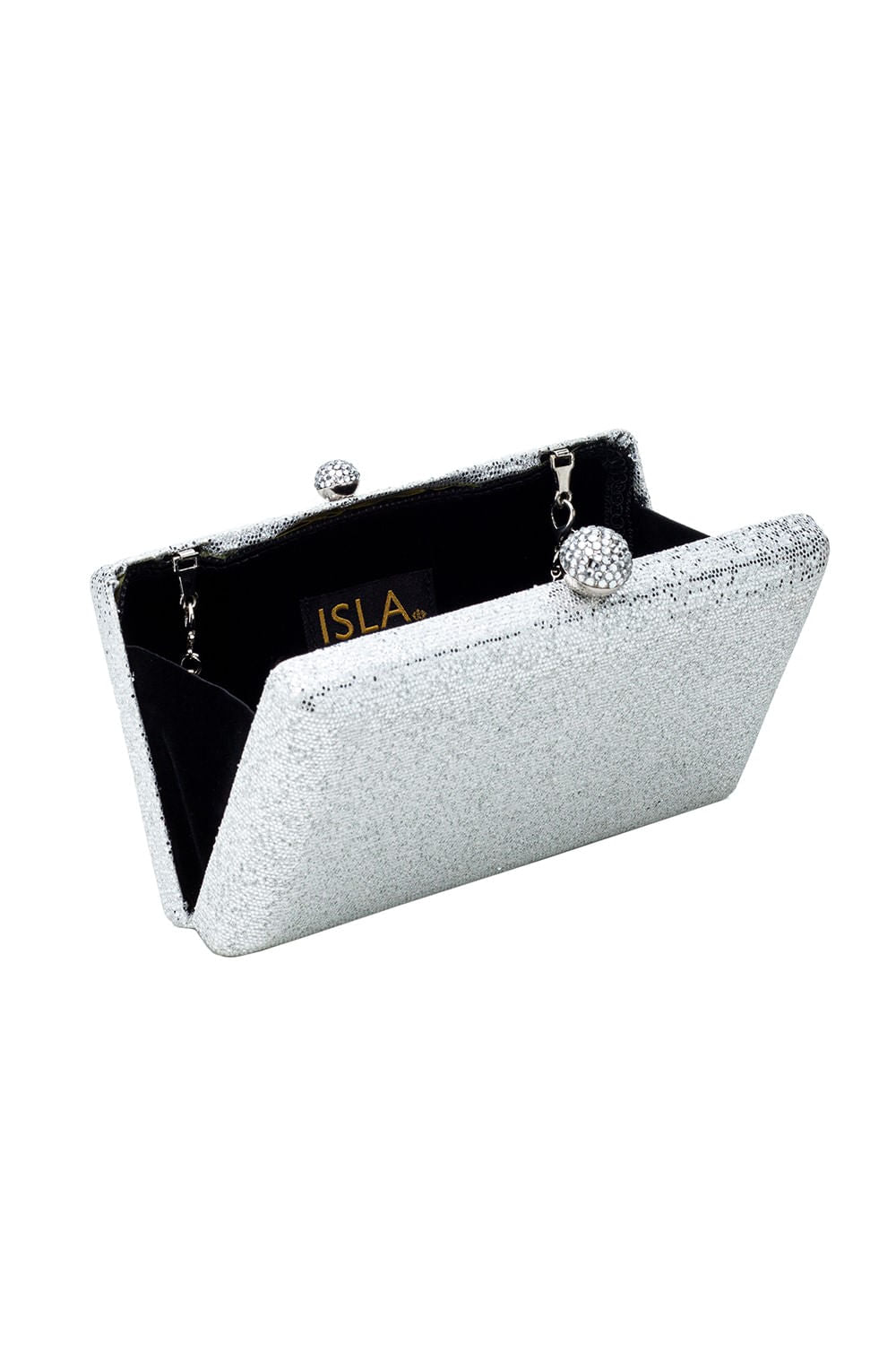 BOLSA CLUTCH BRILHO RETANGULAR PRATA