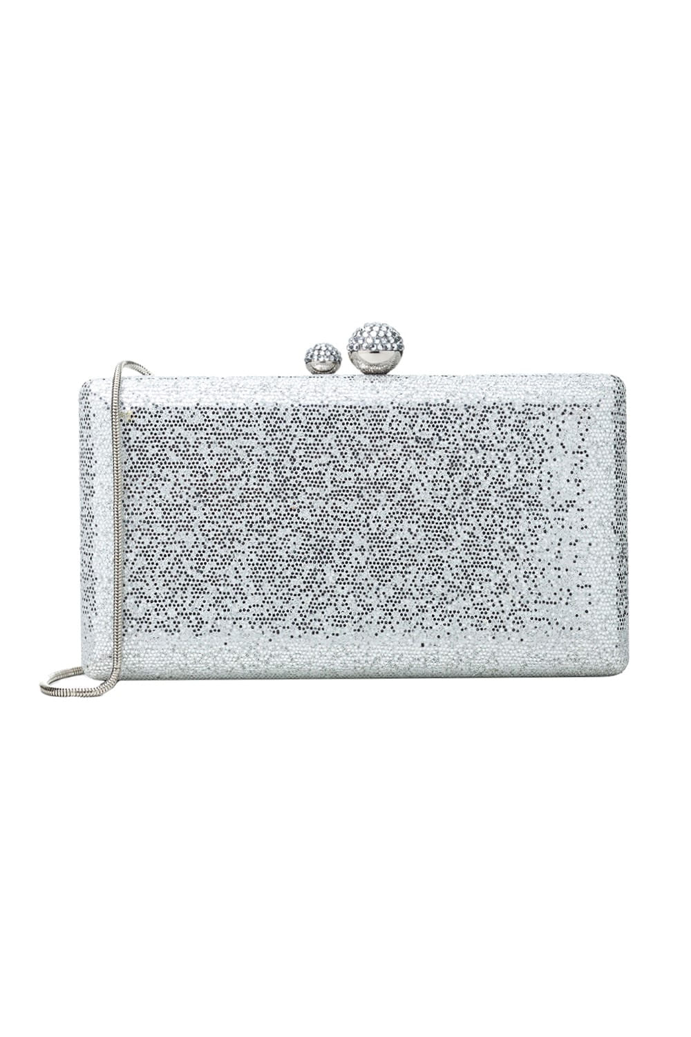 BOLSA CLUTCH BRILHO RETANGULAR PRATA