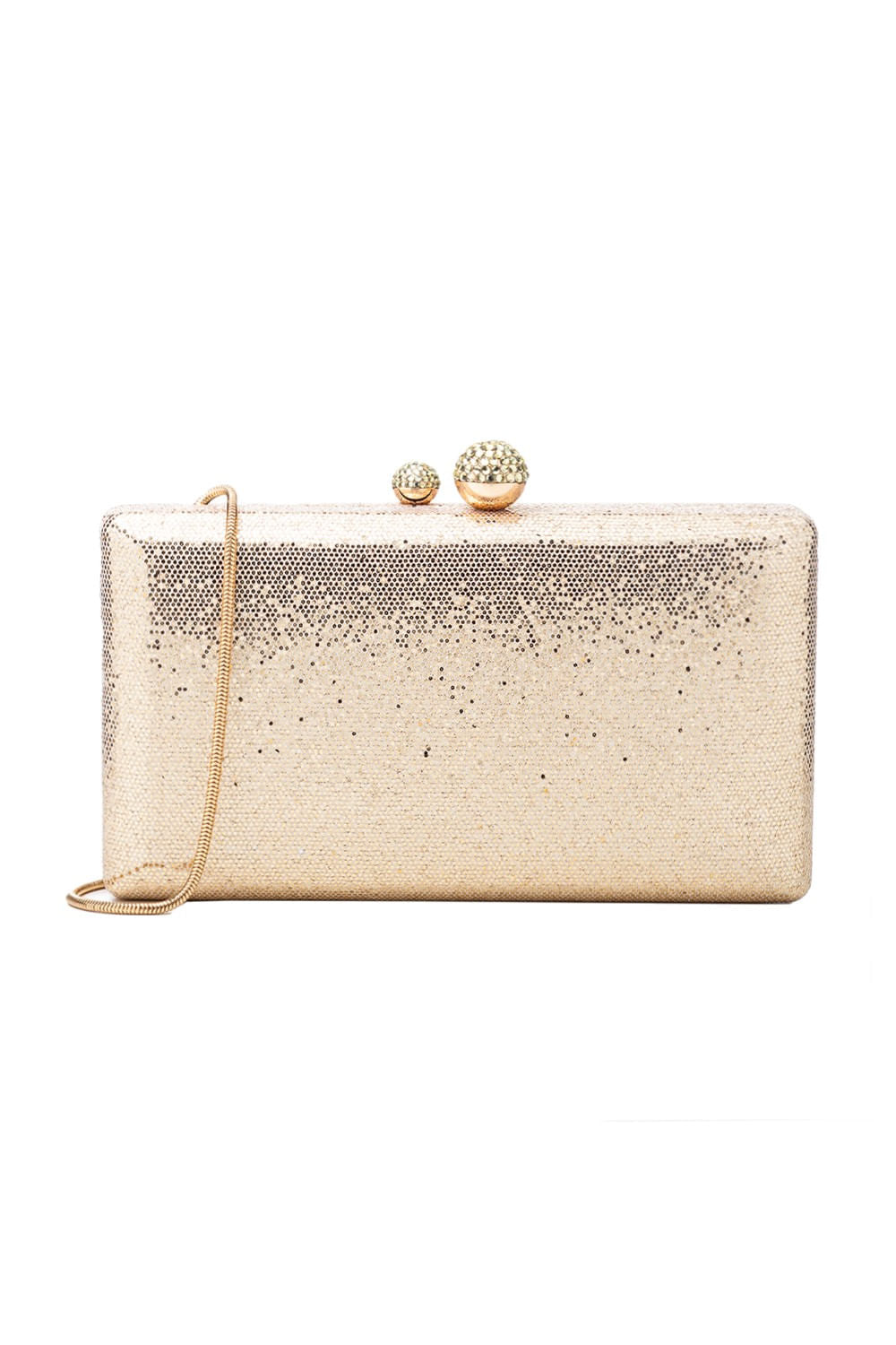 Bolsa clutch brilho retangular ouro claro