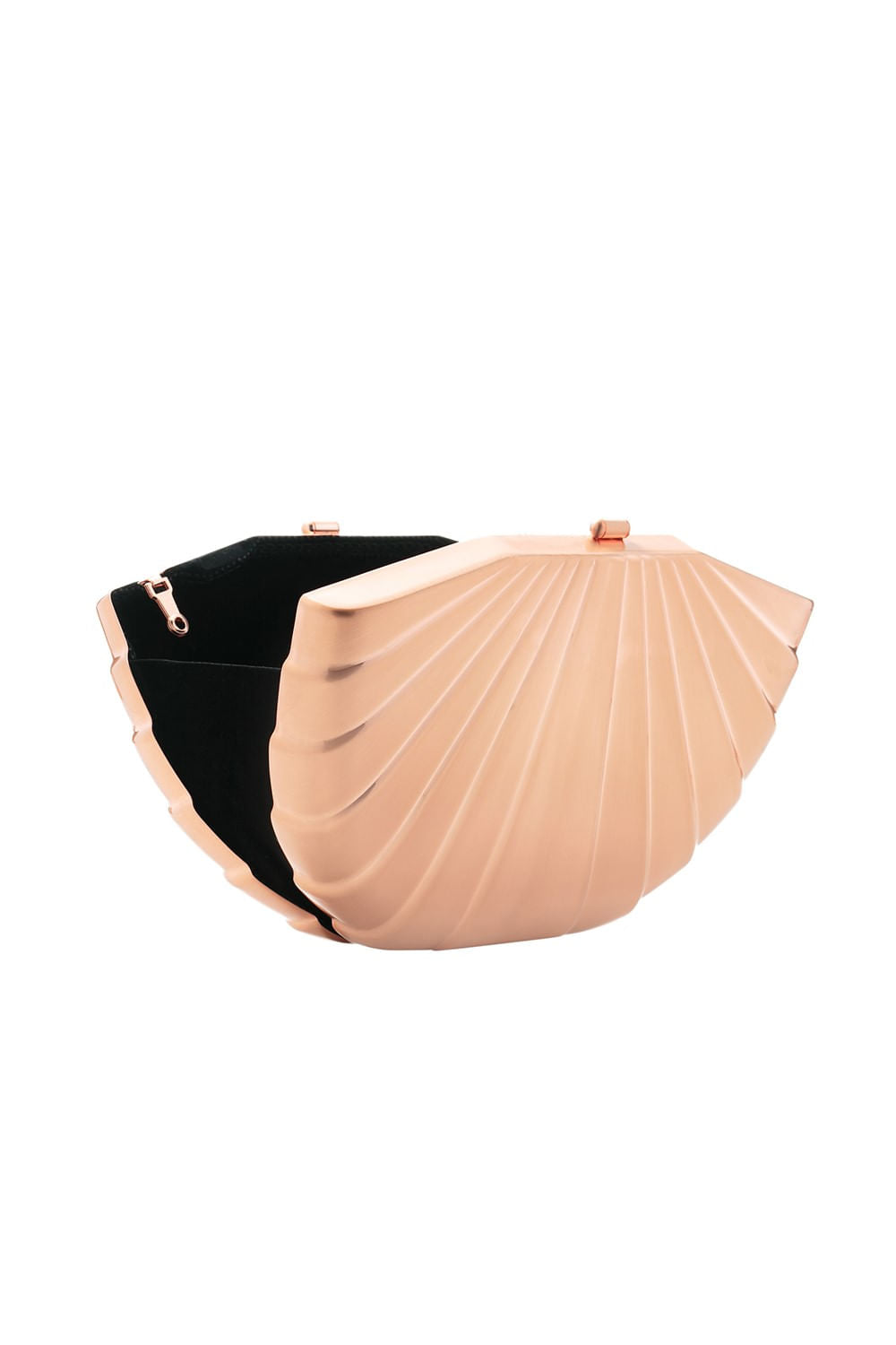BOLSA CLUTCH METAL CONCHA ROSE