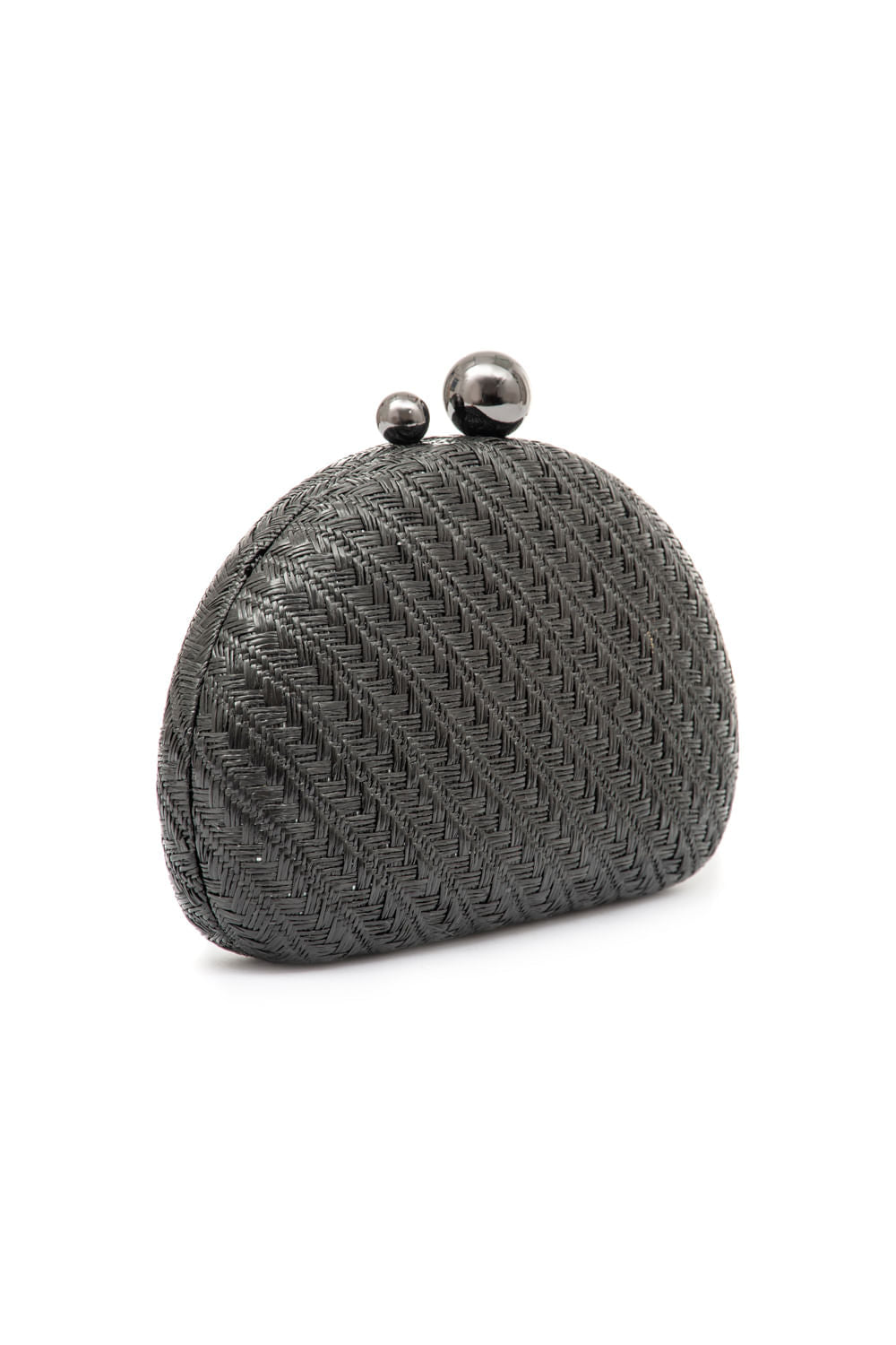 BOLSA CLUTCH ABAULADA ALÇA RESINA PRETO