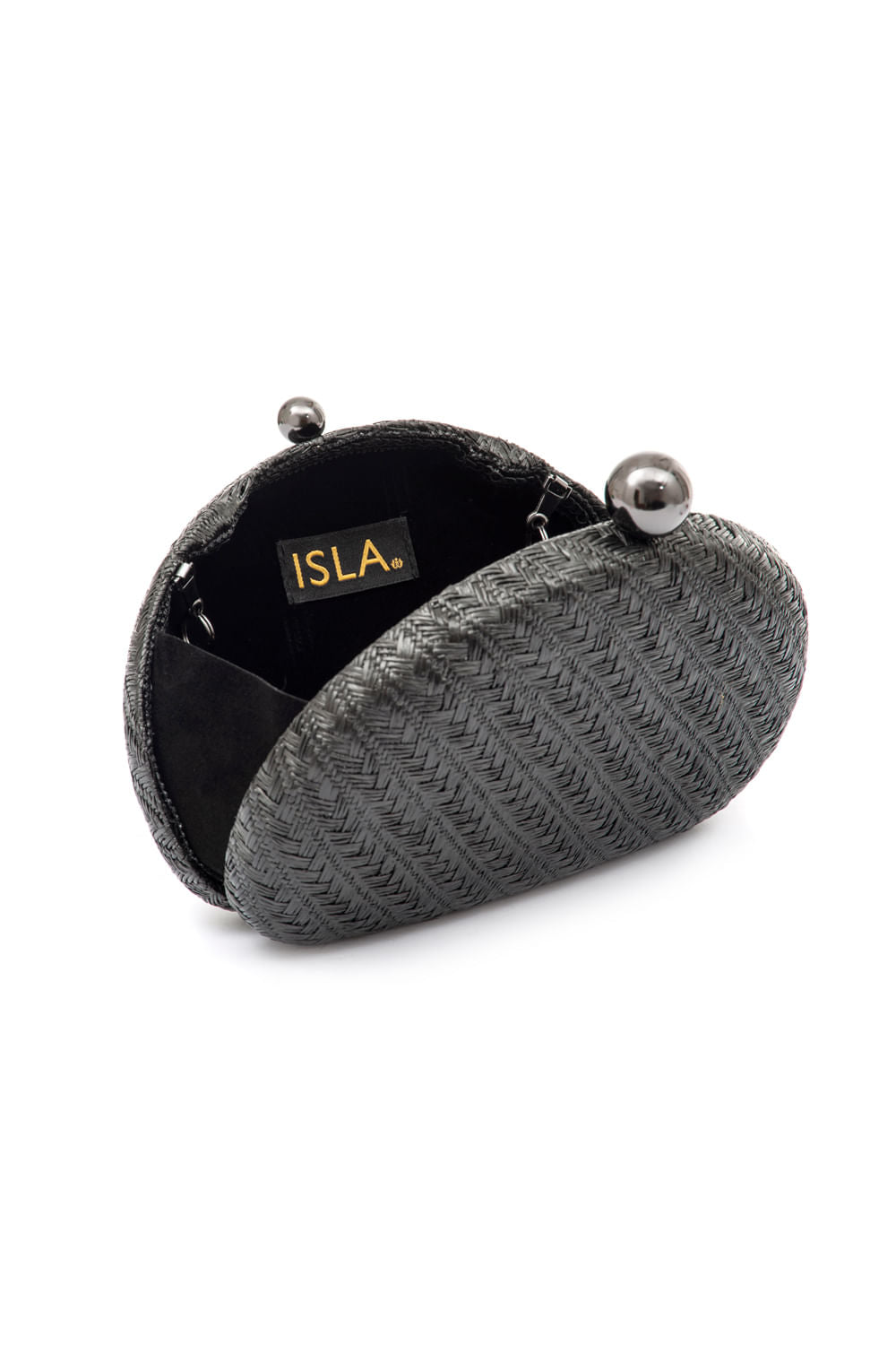 BOLSA CLUTCH ABAULADA ALÇA RESINA PRETO