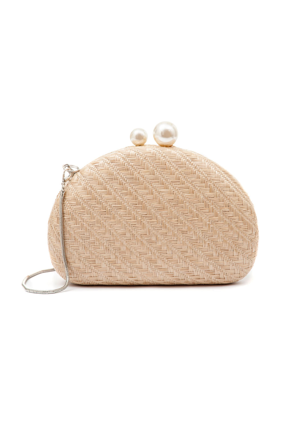 Bolsa clutch abaulada alça resina natural