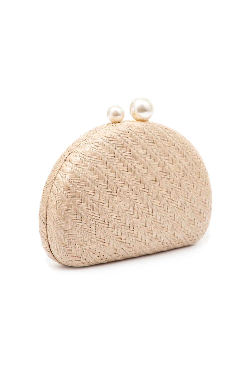 Bolsa clutch abaulada alça resina natural