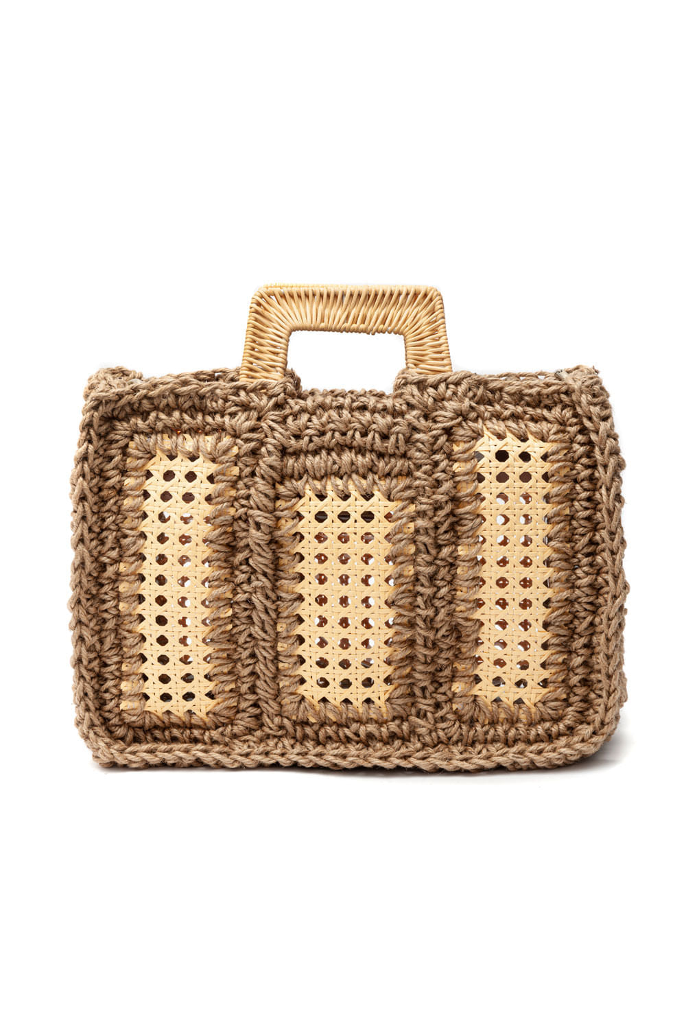 MAXI BOLSA CROCHÊ SISAL ALÇA RATTAN NATURAL