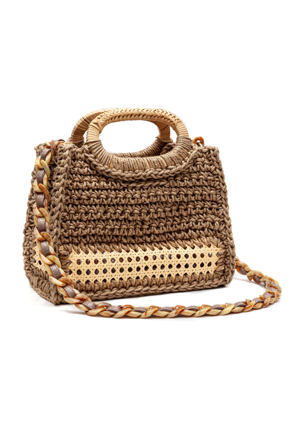 BOLSA TOTE CROCHÊ SISAL ALÇA RATTAN NATURAL