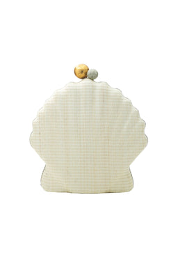 BOLSA CLUTCH CONCHA RÁFIA NATURAL