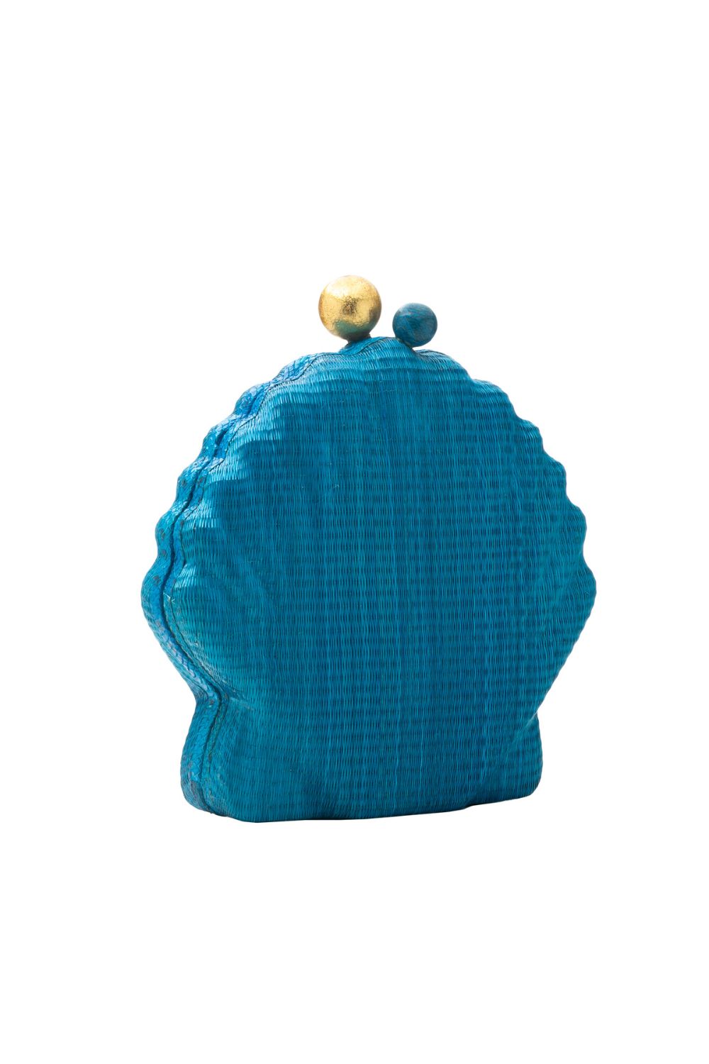 Bolsa clutch concha ráfia azul