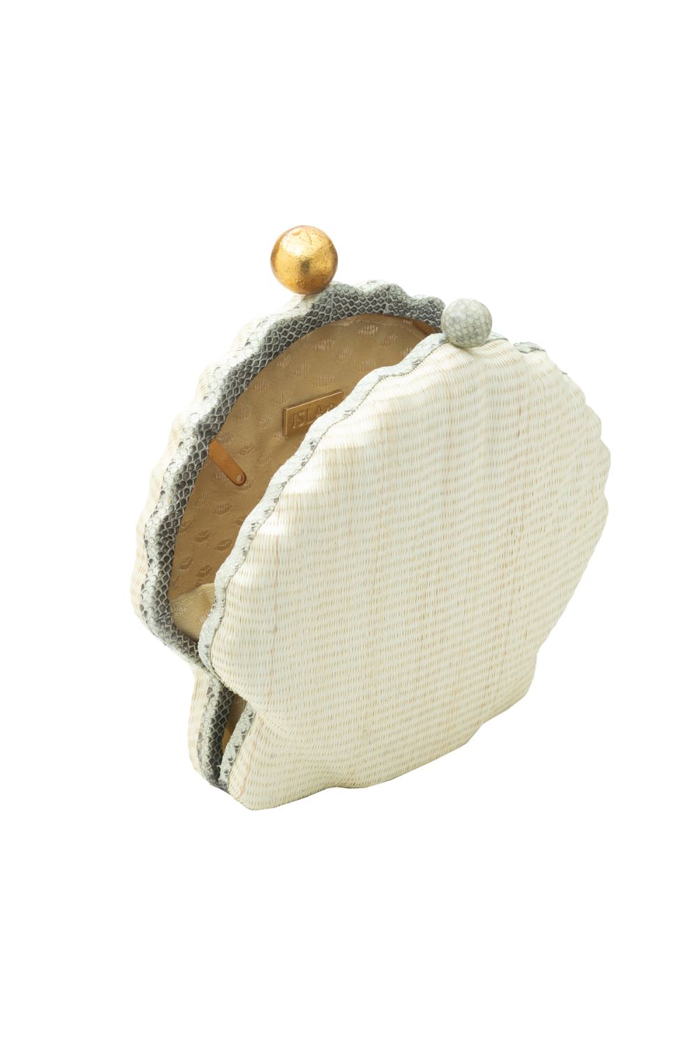 BOLSA CLUTCH CONCHA RÁFIA NATURAL