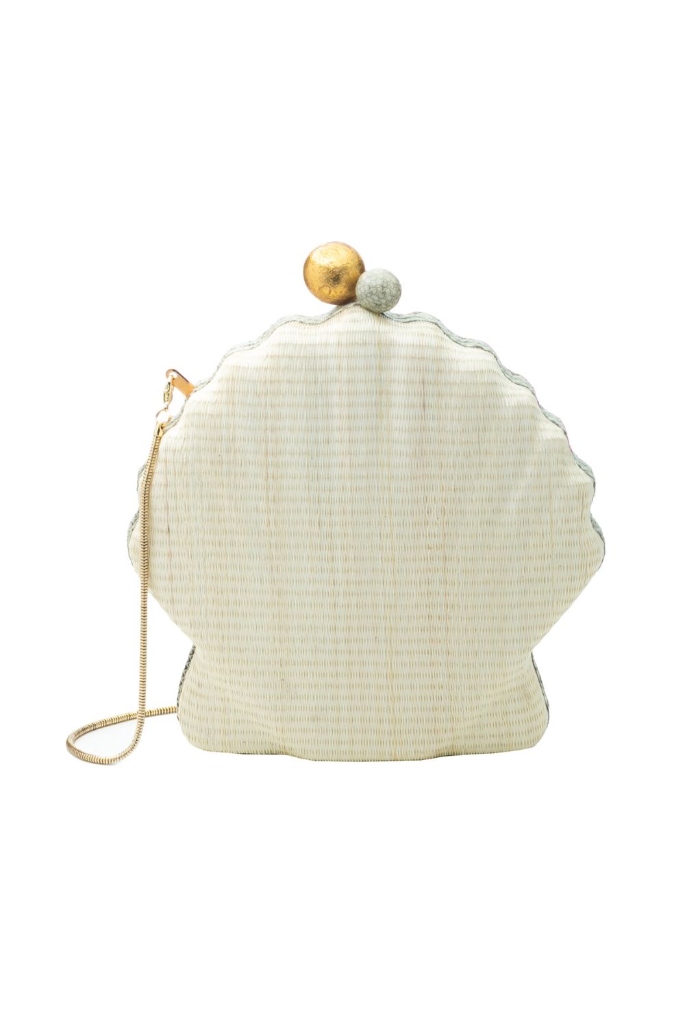 BOLSA CLUTCH CONCHA RÁFIA NATURAL