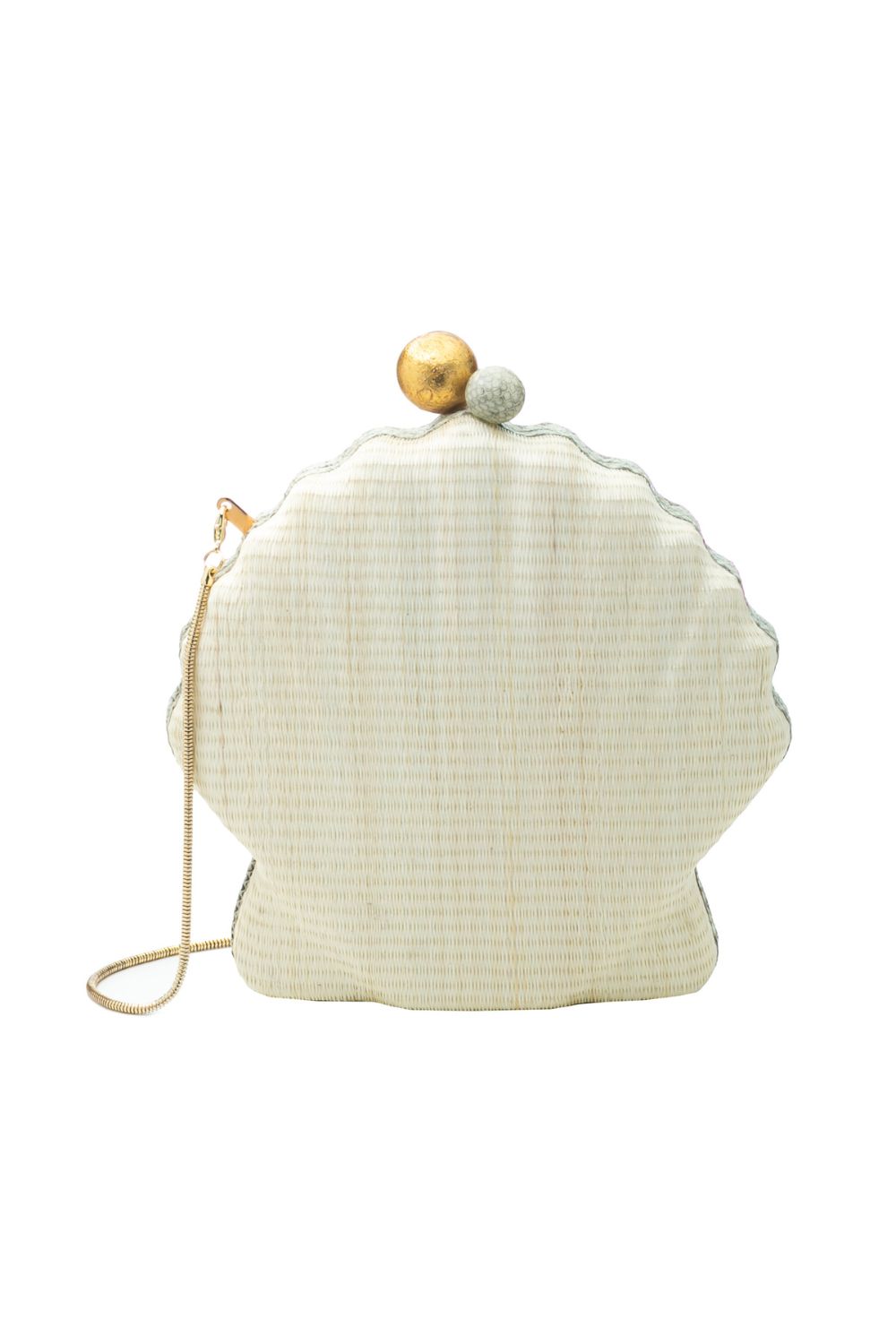 BOLSA CLUTCH CONCHA RÁFIA NATURAL