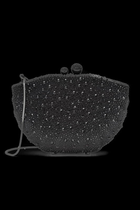 CLUTCH CETIM CRISTAIS CONCHA PRETO