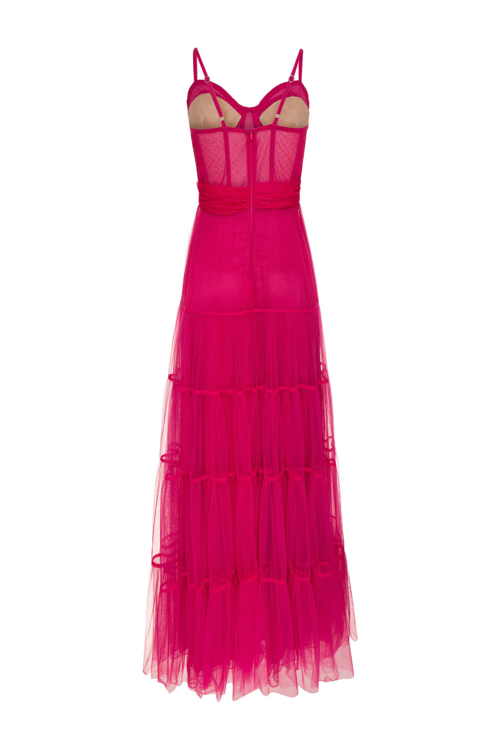 VESTIDO LONGO TULE CAMADAS PINK