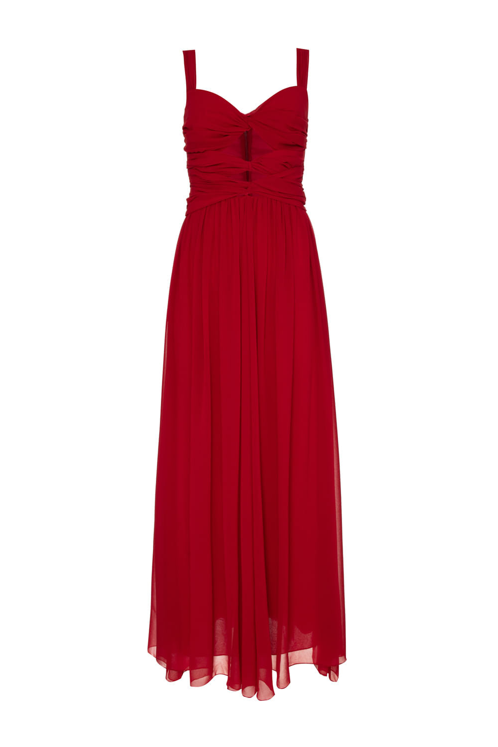 VESTIDO LONGO TORÇÃO BUSTO VERMELHO