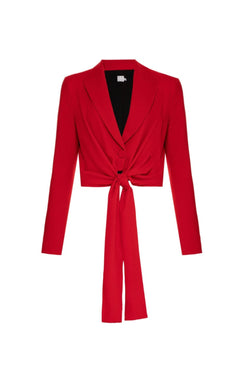 Blazer cropped amarração vermelho