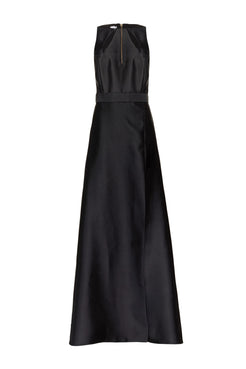 VESTIDO LONGO RECORTES PRETO