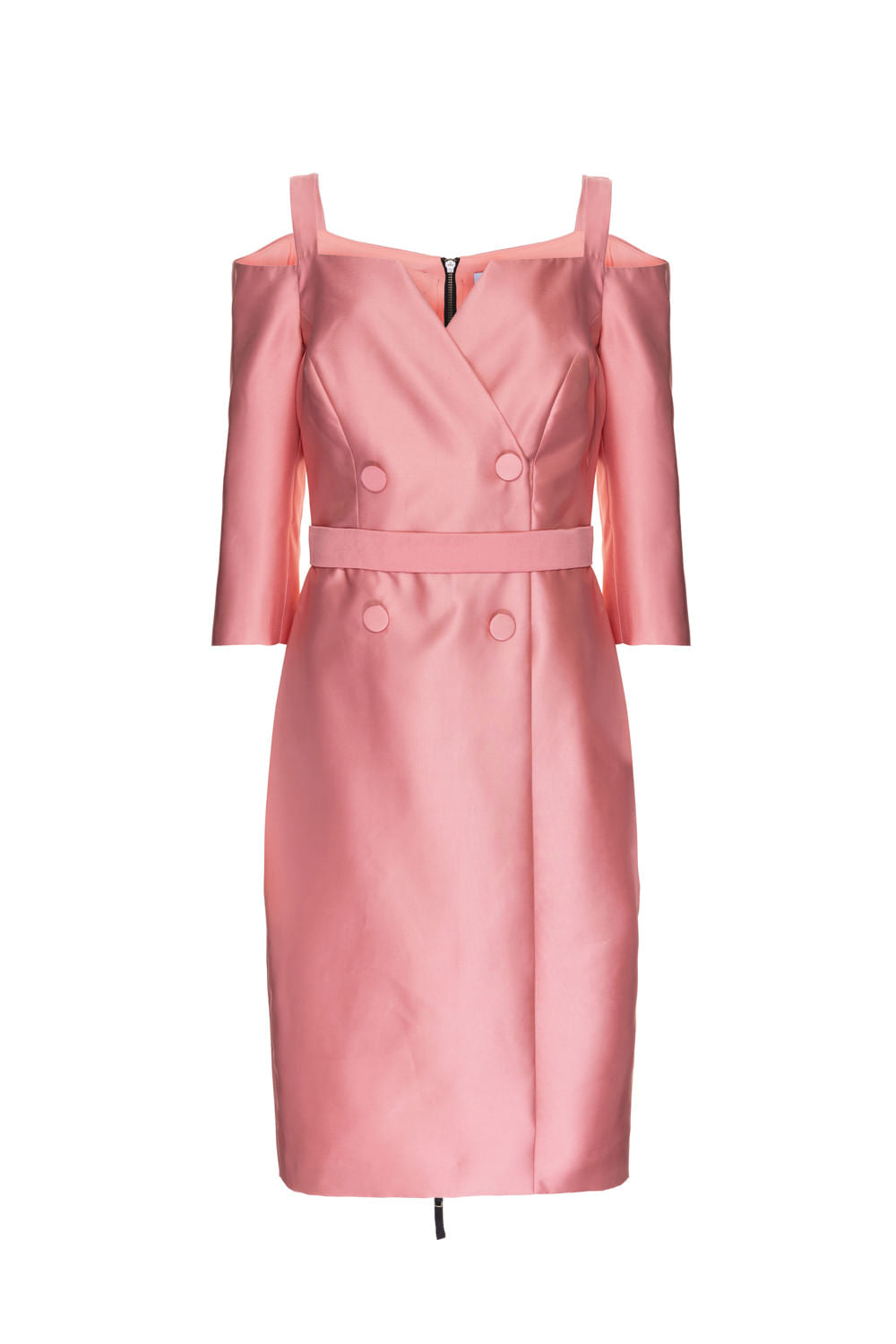 VESTIDO MÍDI BOTÕES ROSA